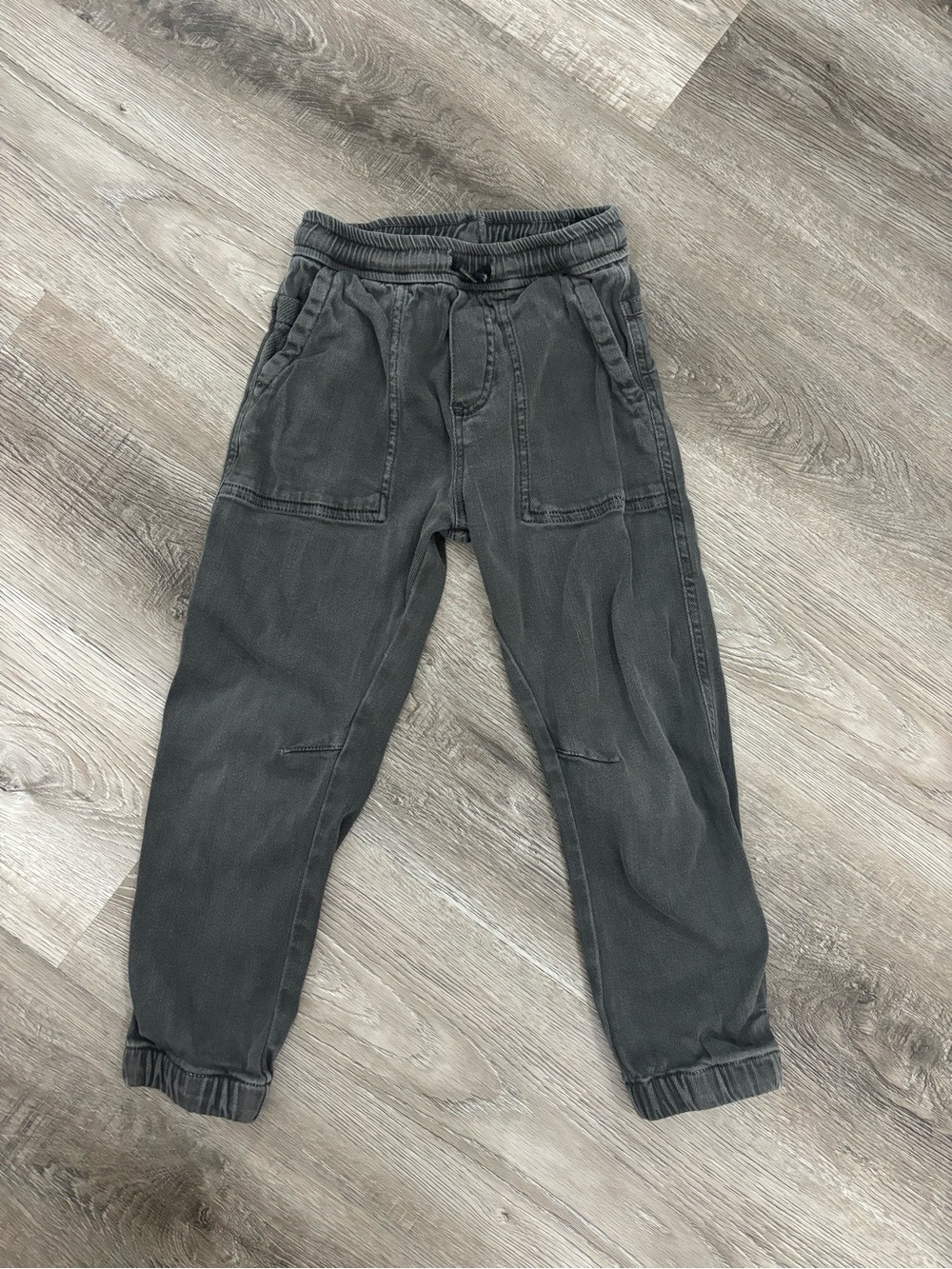 Zara Kids 6 Charcoal Jogger Pants - Kids Zara Elastic Waist & Cuffed Ankles